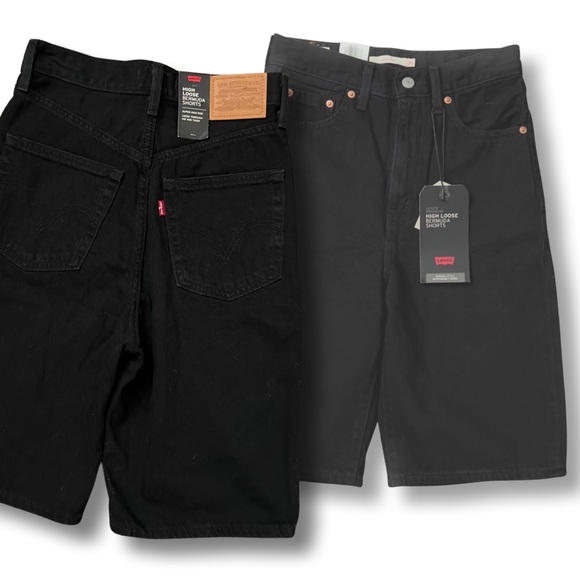 Levis Premium High Loose Bermuda Shorts Black - Picture 10 of 16